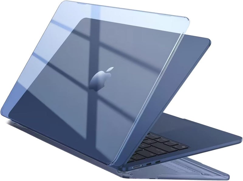 Eoocoo حافظة متوافقة مع ماك بوك إير 13 بوصة M4 2026 2025-2022 M3 M2 A3240 A3113 A2681، غلاف صلب شفاف مقاوم للخدوش متوافق مع حافظة ماك بوك إير 13.6 بوصة، منتصف الليل - Image 1